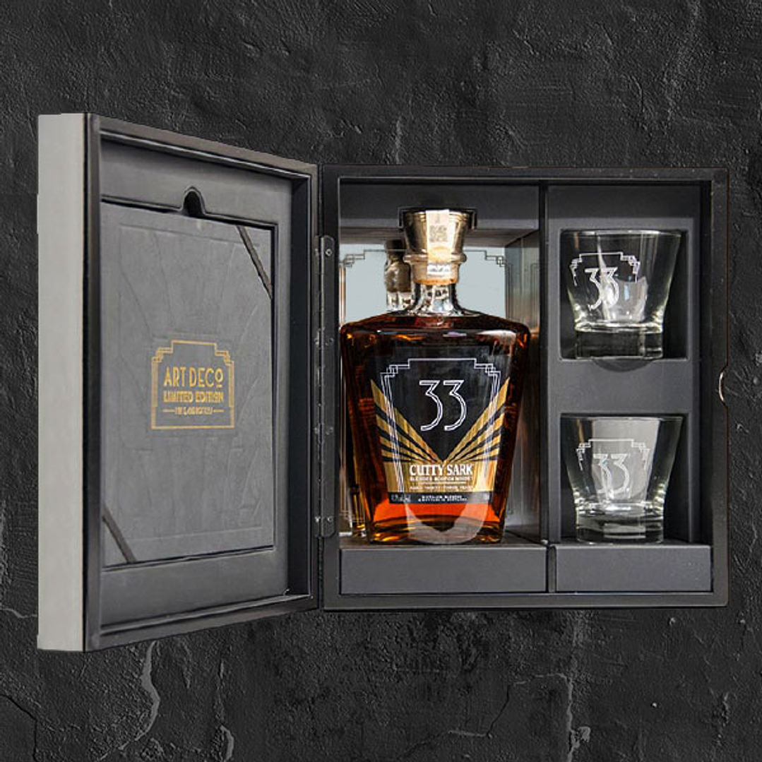 Whisky Cutty Sark Art Deco, Edição Limitada, 33 Anos 1