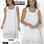 Pijama camisa algodón floral