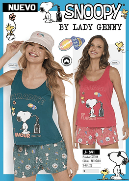 Pijama mujer Snoopy sin mangas