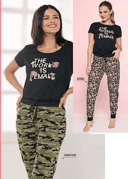 Pijama algodón diseño camuflado