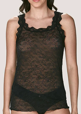 Camiseta encaje - Negro