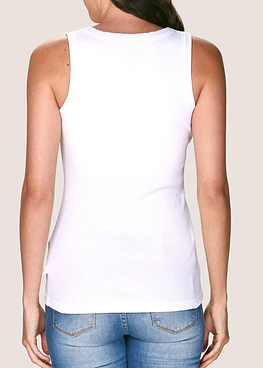 Camiseta algodón sin manga con sostén incorporado