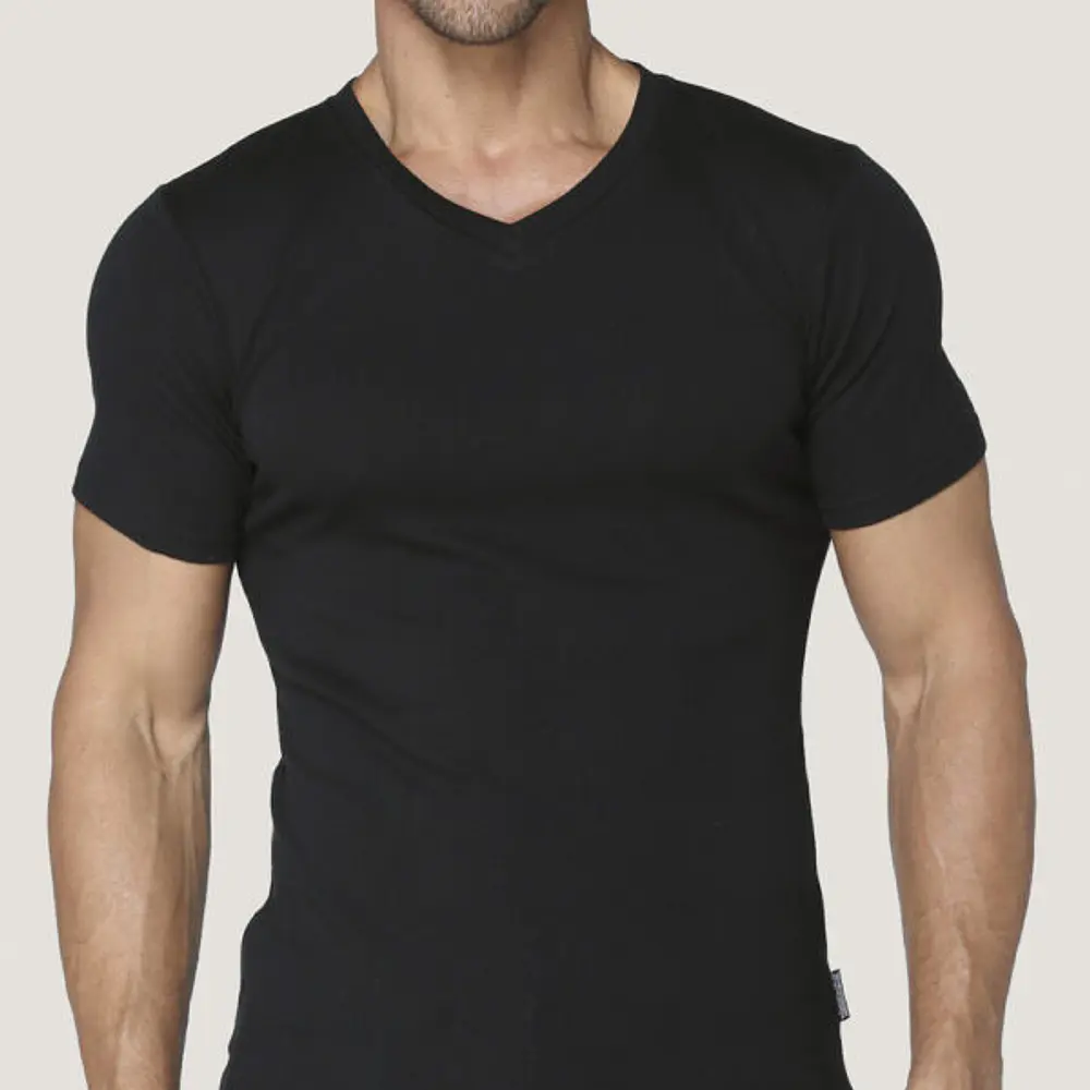 Camiseta algodón rib  manga corta 