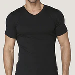 Camiseta algodón rib  manga corta 