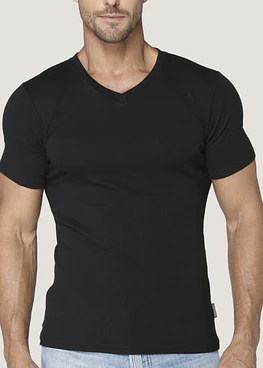 Camiseta algodón rib  manga corta 