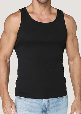 Camiseta algodón sin mangas - Negro