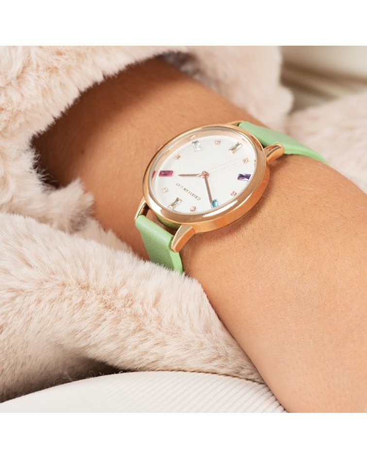 Reloj piel verde mujer