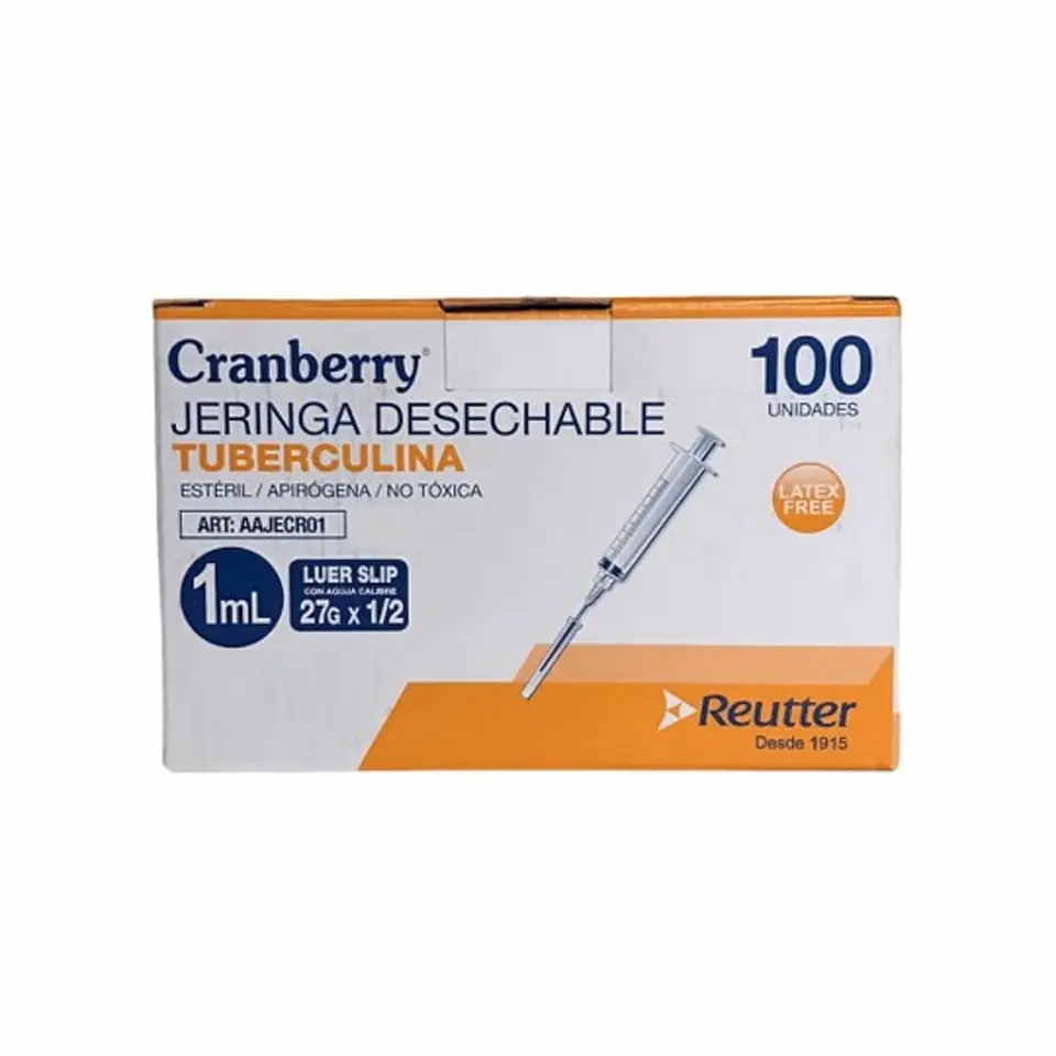 Pack de 10 unidades de Jeringa Tuberculina 27G x 1/2 2