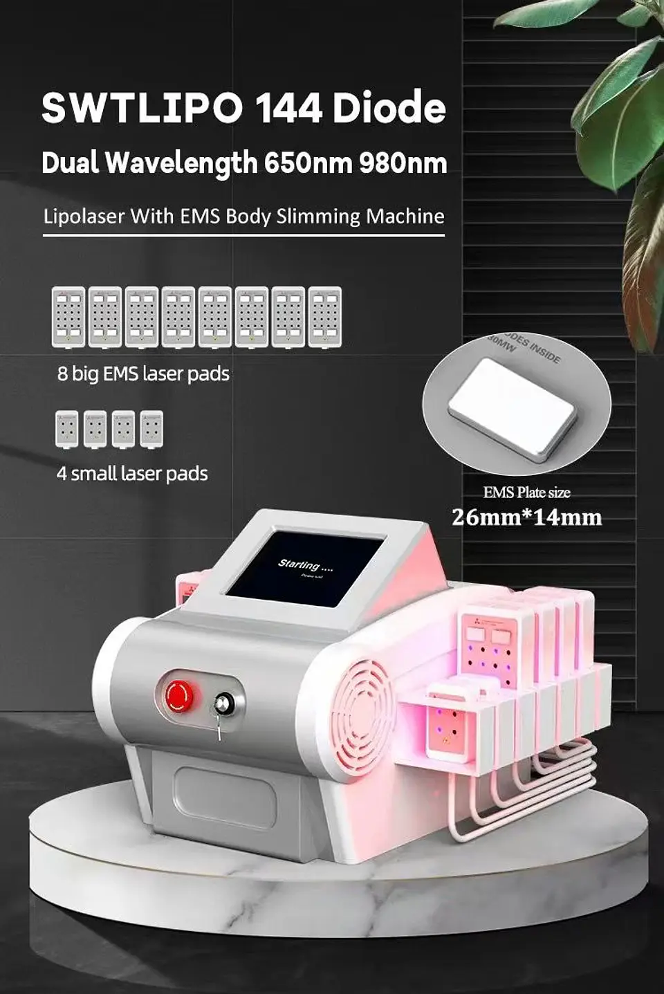 LIPOLASER EMS (650nm y 980nm) 432 DIODOS 4