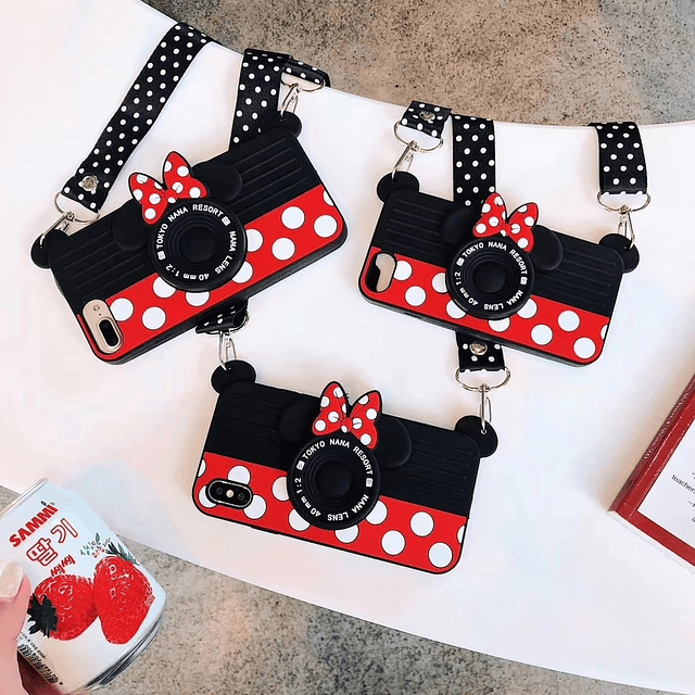 Carcasa Minnie Fotográfica + Lanyard 