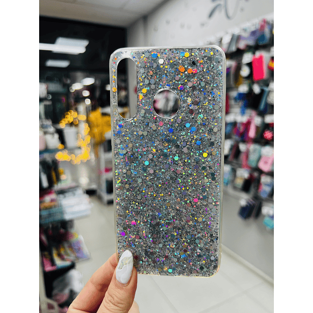 Carcasa glitter plateada Huawei P30 Lite