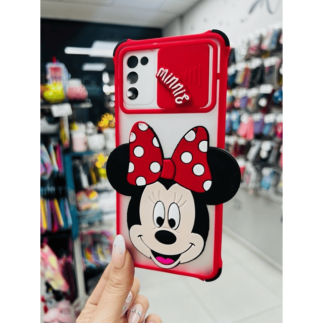 Carcasa Minnie protección cámara Samsung A02s