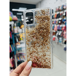 Carcasa Glitter líquida dorada Samsung A51