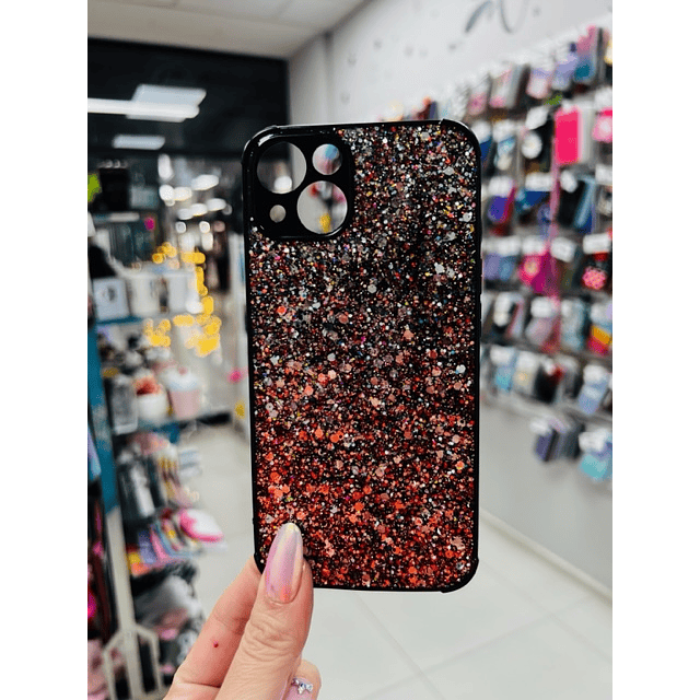 Carcasa  brillitos rose gold iPhone 13