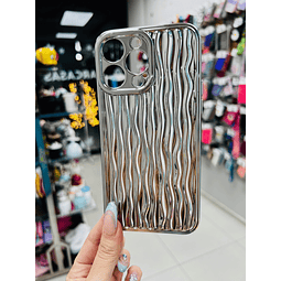 Carcasa ondas plateada iPhone 14 Pro Max