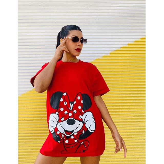 Polera Minnie moño roja 