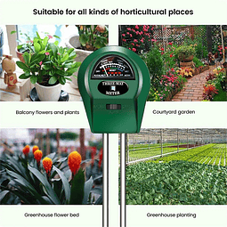 Medidor de humedad para plantas 3 en 1, luz de ph, luz de acidez del agua del suelo, prueba de ph, plantas de jardín, flores, probador de humedad.