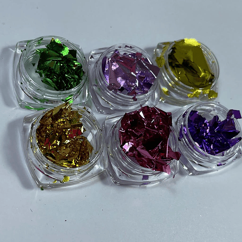 SET HOJA DE ORO EN COLORES 6u