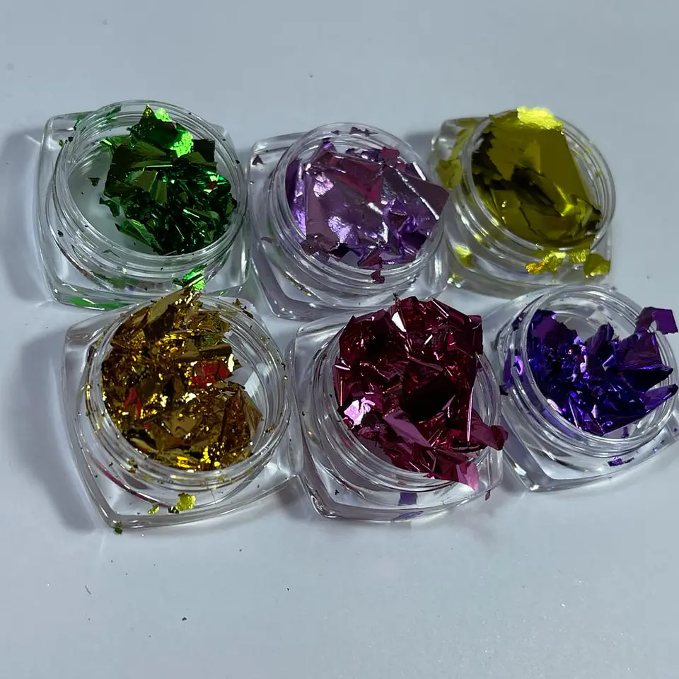 SET HOJA DE ORO EN COLORES 6u 1