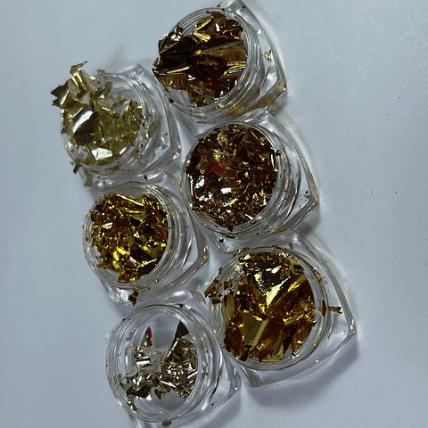 SET HOJA DE ORO EN COLORES 6u