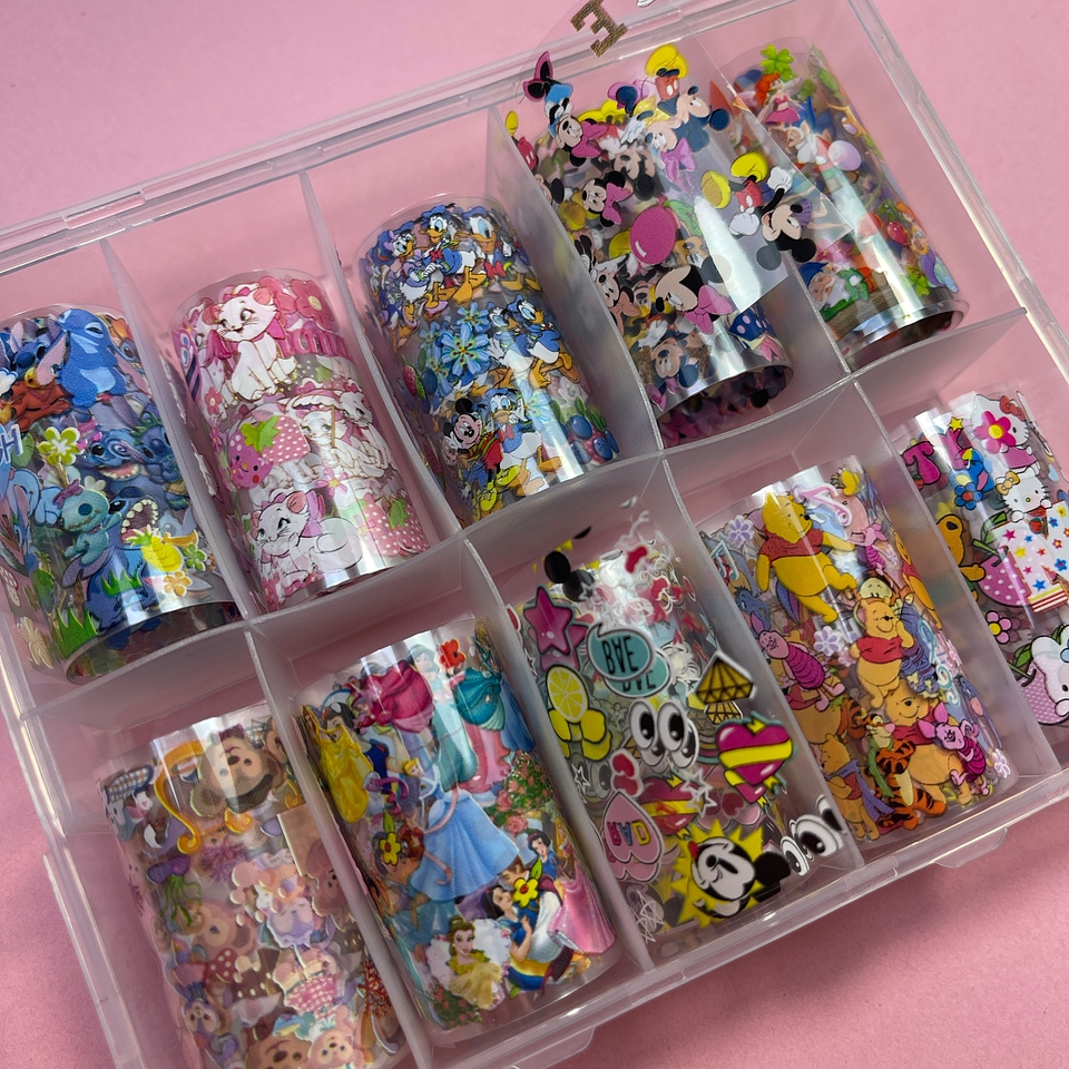 Foil 10 rollitos MIX CARICATURAS 01 1