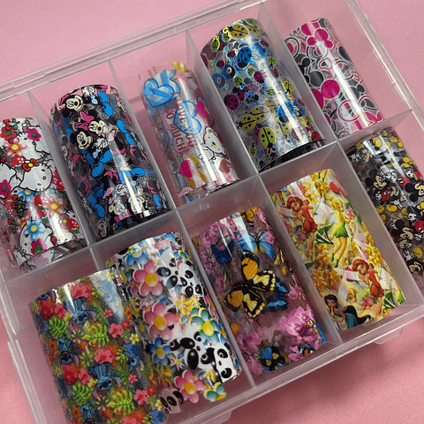 Foil 10 rollitos MIX CARICATURAS 03