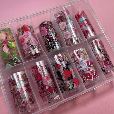 Foil 10 rollitos BOQUITAS & CORAZONES