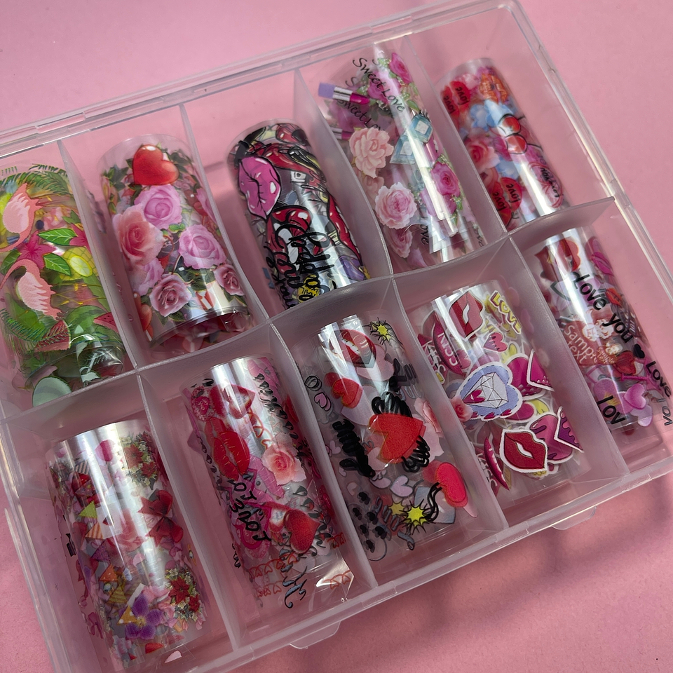 Foil 10 rollitos BOQUITAS & CORAZONES 1