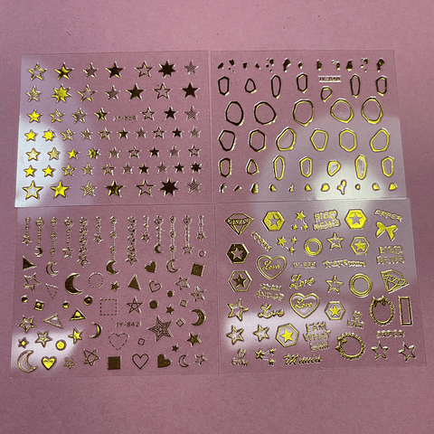 STICKER DORADOS SUTIDOS 30 UNIDADES