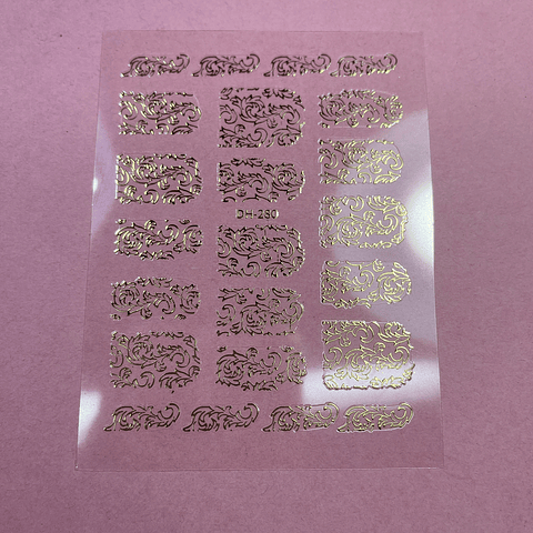 STICKER FLORES DORADAS 09