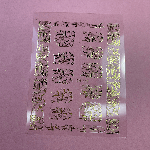 STICKER FLORES DORADAS 06