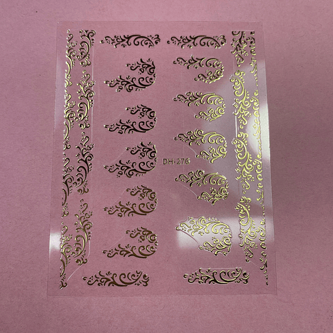 STICKERS FLORES DORADAS 05