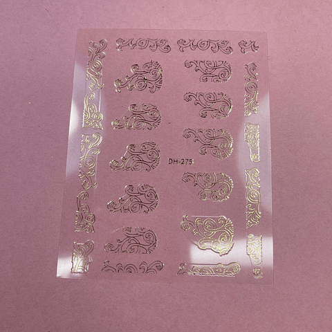 STICKERS FLORES DORADAS 04