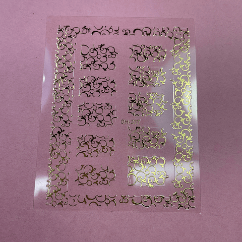 STICKER FLORES DORADAS 03