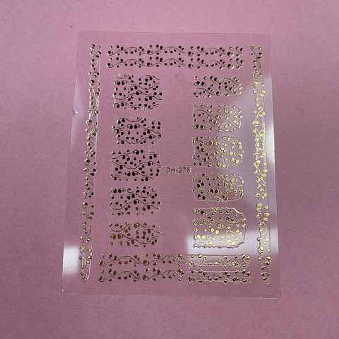 STICKERS FLORES DORADAS 01