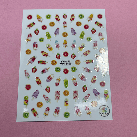 STICKERS HELADO FRUTALES