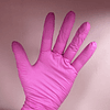 Guantes de nitrilo rosados