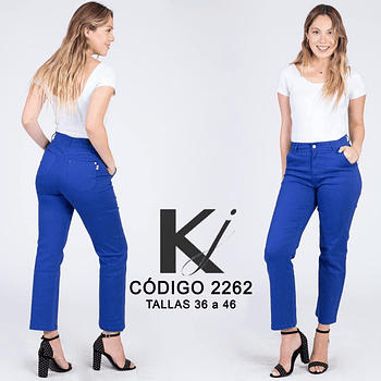 Jeans KJ 2262 recto azul rey con bolsillos 