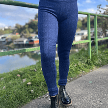 Calza forrada alto invierno azul jeans 