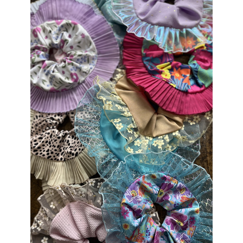 Maxi rumbas scrunchies colet XL variedad de diseños y colores 