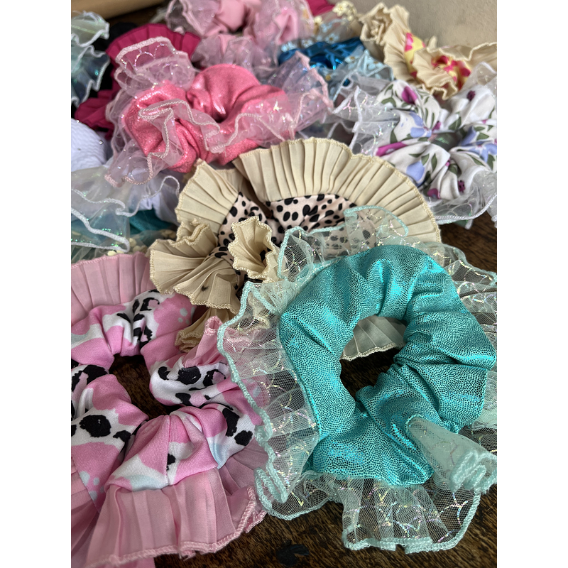 Mini rumbas scrunchies  variedad de diseños y colores