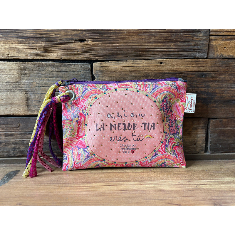 Estuche XL aeiuo la mejor TIA eres tú morado