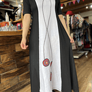 Vestido Maya negro blanco con manga