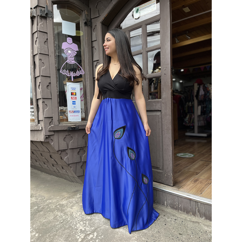 Vestido Kisu fiesta Indira azul negro