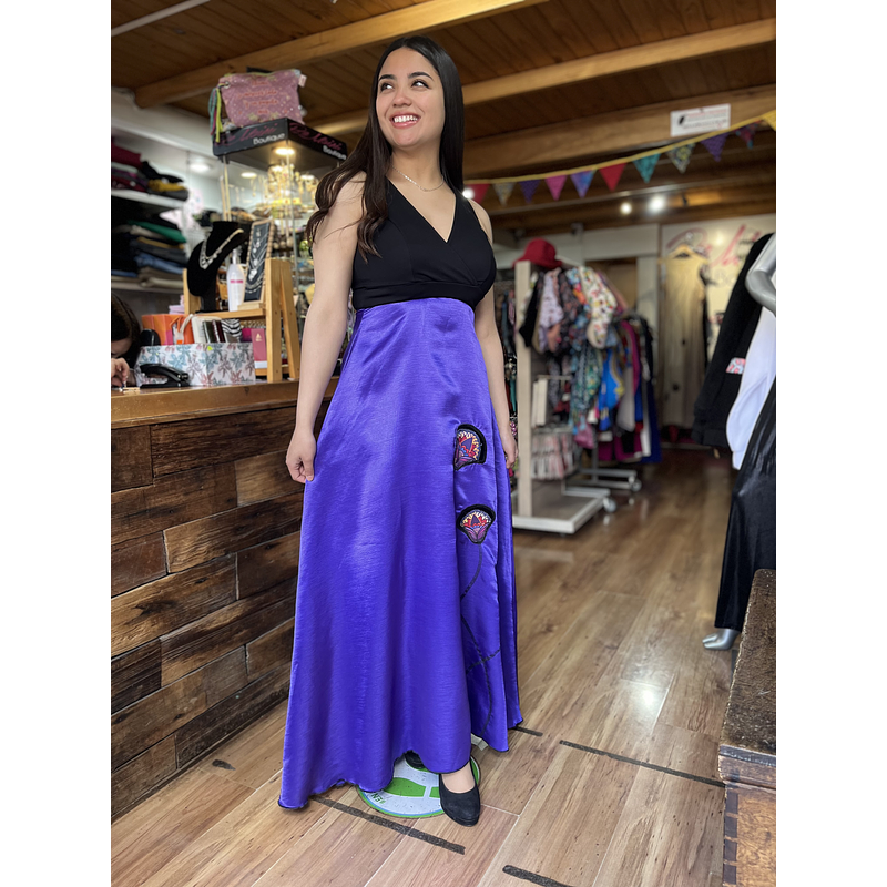 Vestido Kisu fiesta Indira morado negro