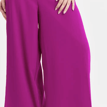 Pantalón palazzo magenta abertura en la pierna con bolsillos 
