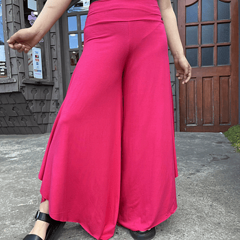 Palazzo asimetrico fucsia modal algodon