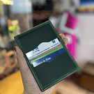 Tarjetero cuero verde esmeralda 1