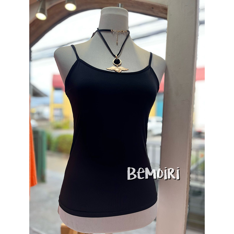 Polera basica pabilo negro