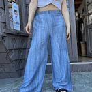 Palazzo crepé celeste jeans pretina elasticada